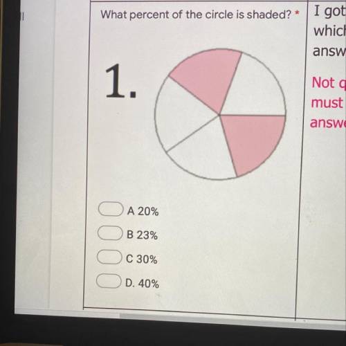 PLEASE HELP!

What percent of the circle is shaded? 
Can you also explain how to get the answer?