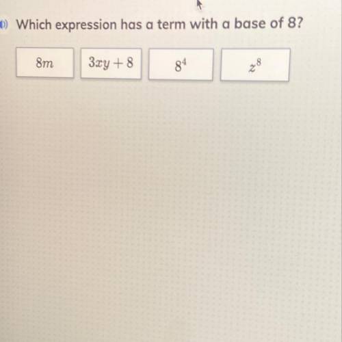 Which term has an expression with a base of 8