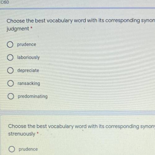 Choose the best vocabulary word with its corresponding synonym: good judgement