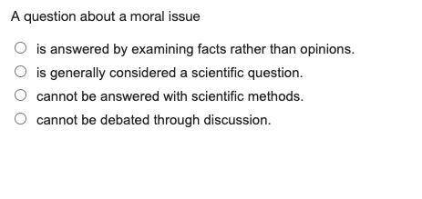 Whats a question about moral issue