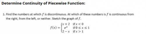 Determine the continuity of piecewise function