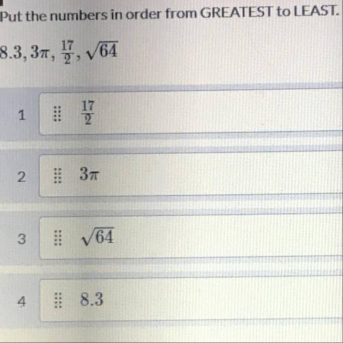 Greatest to least PLEASE IM BAD AT MATH AND COMPUTERS
