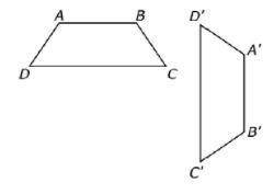 Below are the pre-image and image a trapezoid. Choose the correct name of the transformation used t