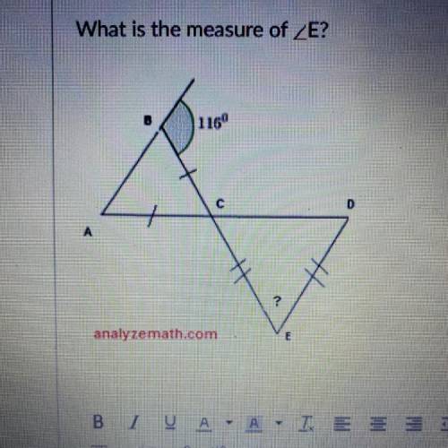 Find the measure of angle E