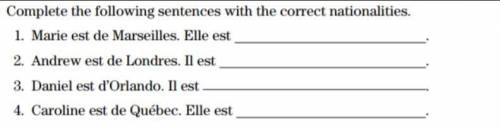 Help with this french questions