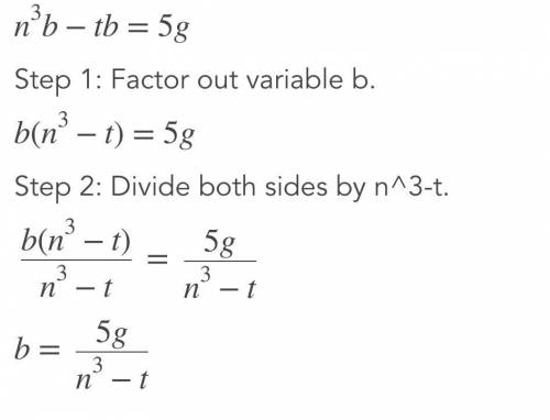 N^3b-tb=5g 
solve for b