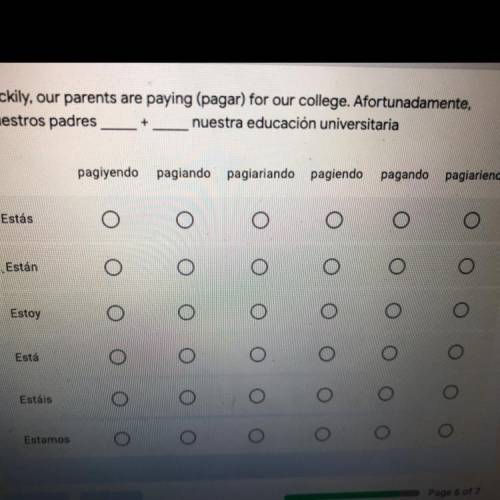 can someone translate luckily, out parents are paying (pagar) for our college. afortunadamente, n