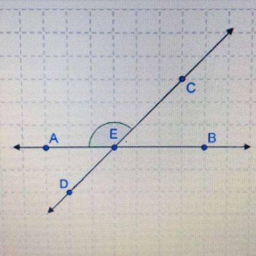 Which point represents the vertex of the marked angle?
Α. Α
B. E
C.C
D.B