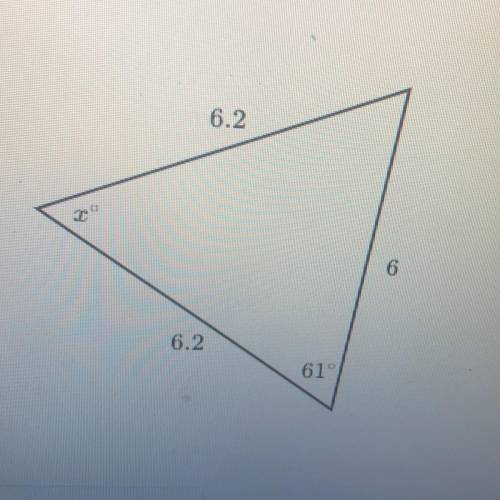 Find the value of x in the triangle shown below. Help ASAP please!! :)