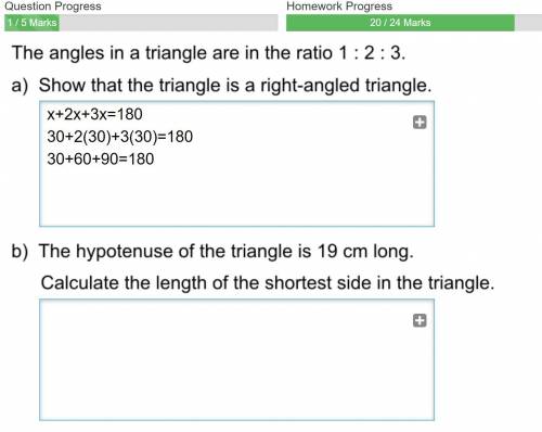 The angles in a triangle are in the ratio 1:2:3. Show that this triangle is a right-angled triangle