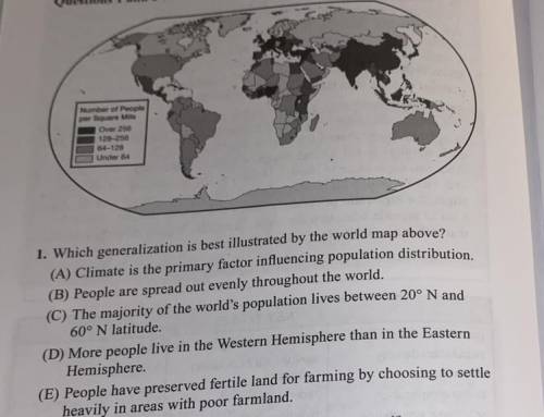 Which generalization is best illustrated by the world map above?