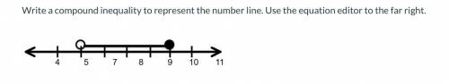 Write a compound inequality to represent the number line.