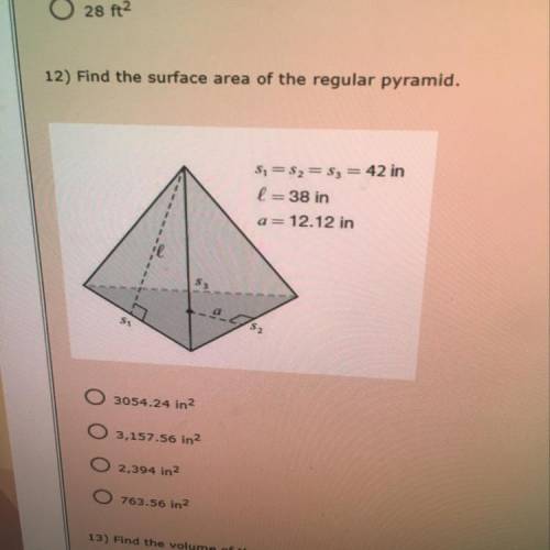 Find surface area of the regular pyramid plz help ASAP