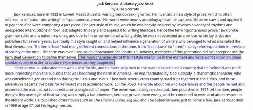 Which sentence best shows how the writers of the Beat Generation worked as artists?