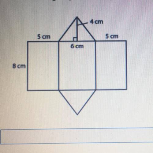 The net of a triangular prism is shown below. What is the surface area of the prism? 16 points! :)