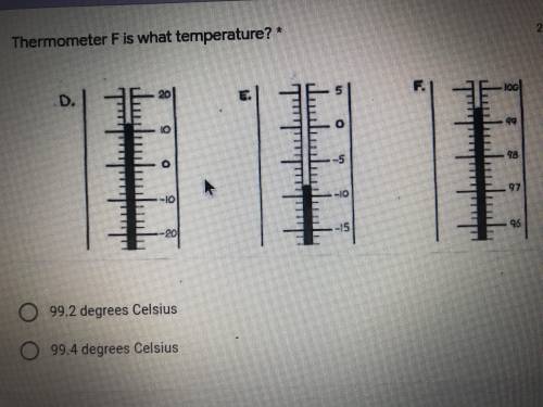 Thermometer F is what Temperature?