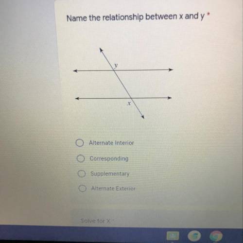 Name the relationship between x and y*
.
Can someone please help me