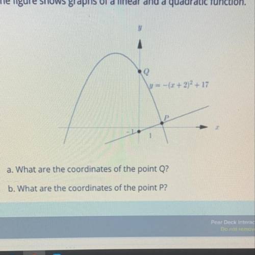 The coordinates of point Q and point P?