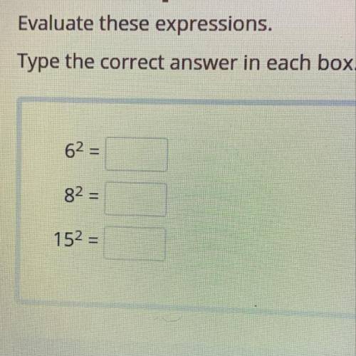Type the correct answer in each box.
62 =