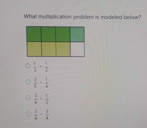 What multiplication problem is modeled below?