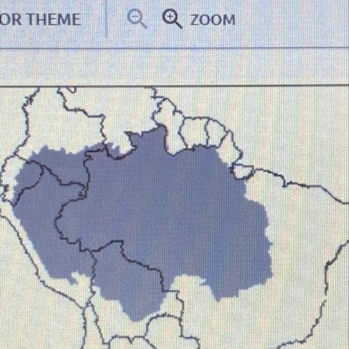 The shaded region in South America is what physical feature?