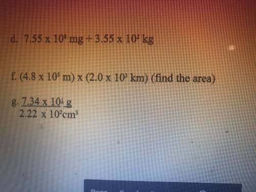 scientific notation help ! they have different units, not sure how to work with them. If you answer