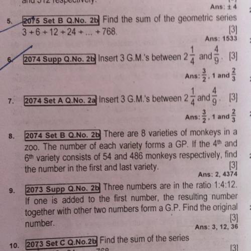 Question no 8 method for answers