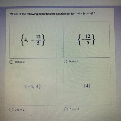 Which of the following describes a solution set for