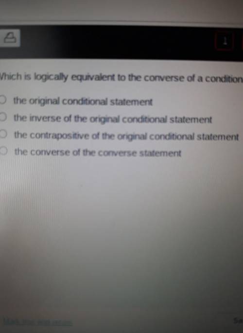 Which is logically equivalent to the converse of conditional statement