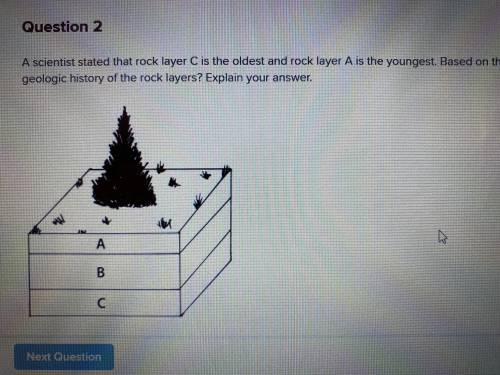 I really need help

A Scientist stated that rock Layer C is the oldest and rock layer A is the you
