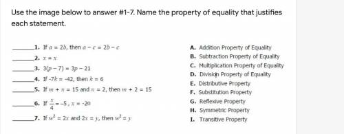 Properties of equality
