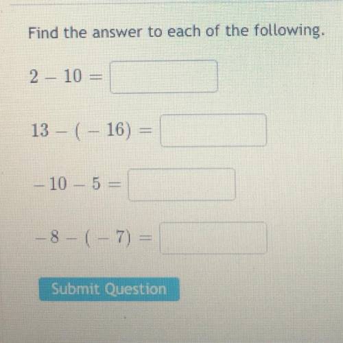 Find the answer to each of the fot