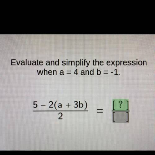 Evaluate and simplify the expression
when a = 4 and b = -1.