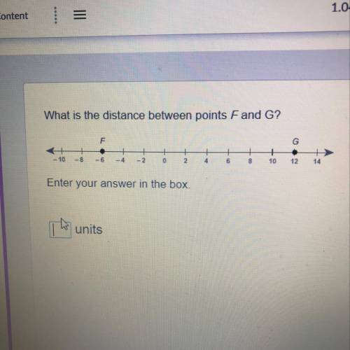 What is the distance between points F and G?