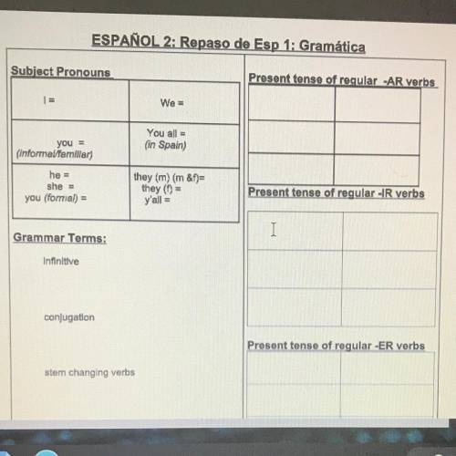 Help me please this is for Spanish class it needs done fast