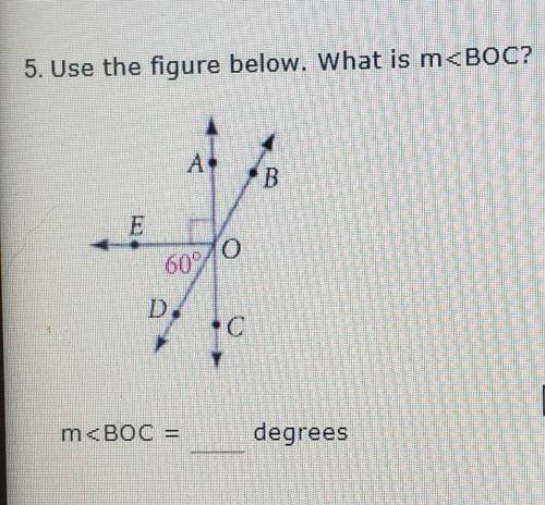 Use the figure below. What is m < BOC
