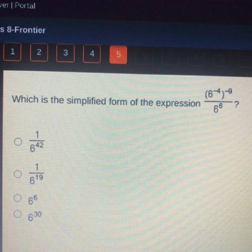 9
Which is the simplified form of the expression
(64)-
?
66