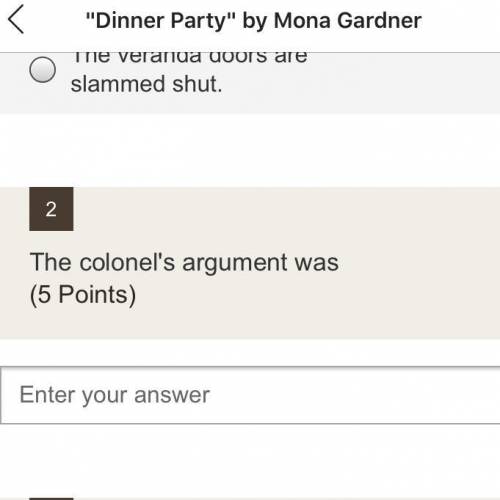 The colonel's argument was (dinner party)
