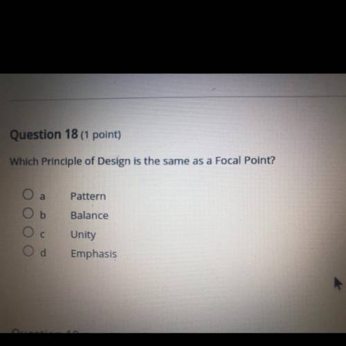 Which Principle of Design is the same as a Focal Point?