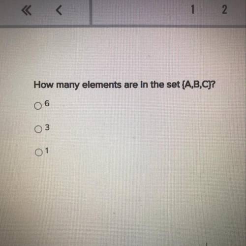 How many elements are in the set (A,B,C)?
a. 6
b. 3
c. 1