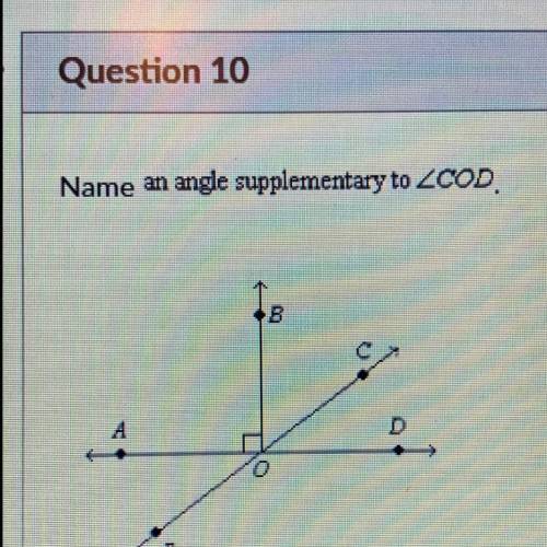 Name an angle supplementary to COD