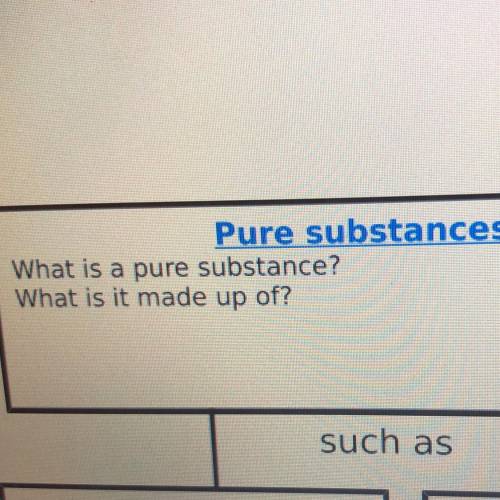 What is a pure substance?
What is it made up of?