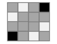 Using the floor tiles design shown below, create 4 different ratios related to the image. Describe