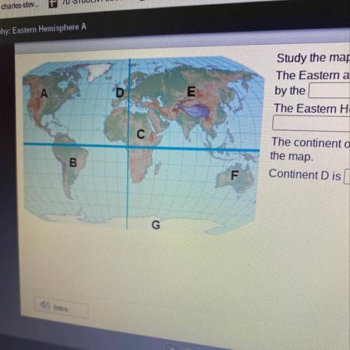 Study the map, then complete the sentences.

The Eastern and Western Hemispheres are separated
by