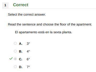 Read the sentence and choose the floor of the apartment.

El apartamento está en la sexta planta.