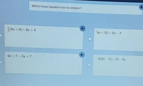 Which linear equation has no solution?