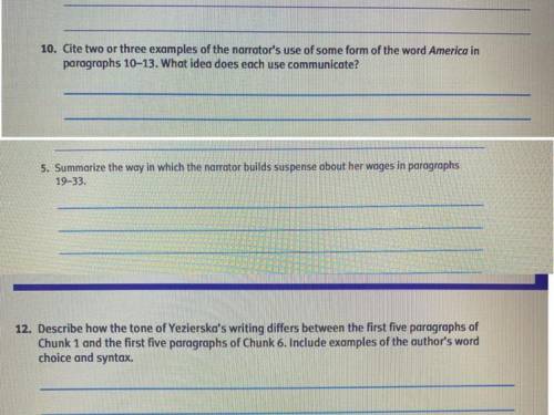 Can someone help me on “America and I” story questions? WILL MARK AS BRAINIEST