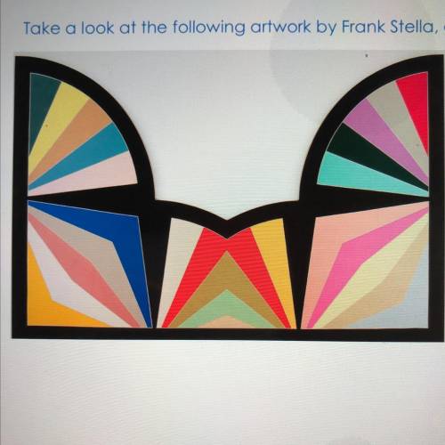 Take a look at the following artwork by Frank Stella, discuss how balance was created.

How was ba