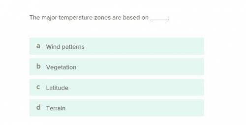 The major temperature zones are based on__?