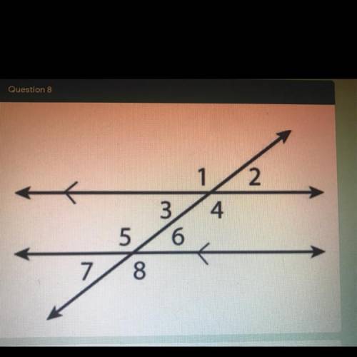 Which of these angles is NOT congruent to angle 5?